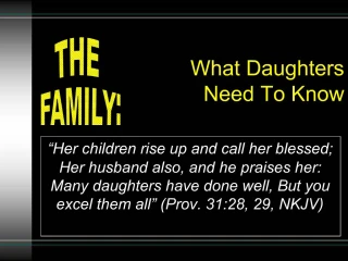 What Daughters Need To Know - slide 1