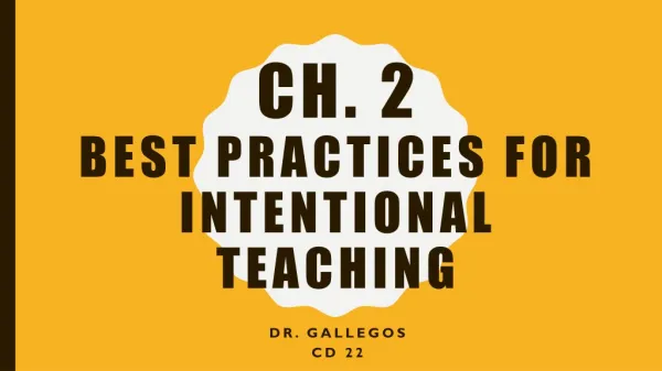 Ch. 2 Best Practices for Intentional Teaching