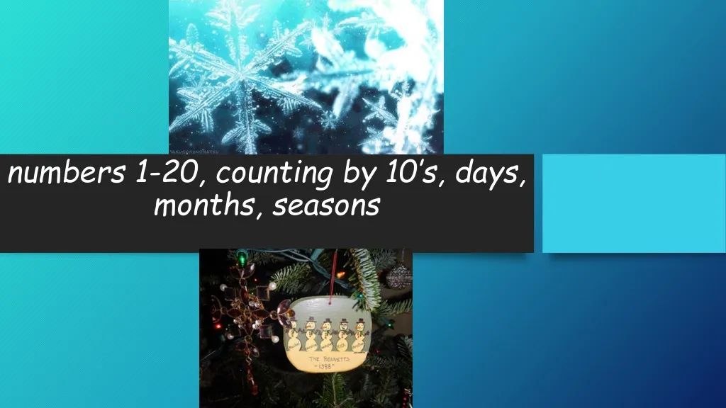 n umbers 1 20 counting by 10 s days months seasons