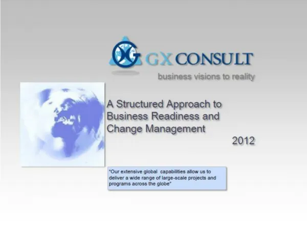 GXC Advisory Board Business Change Management and Business R