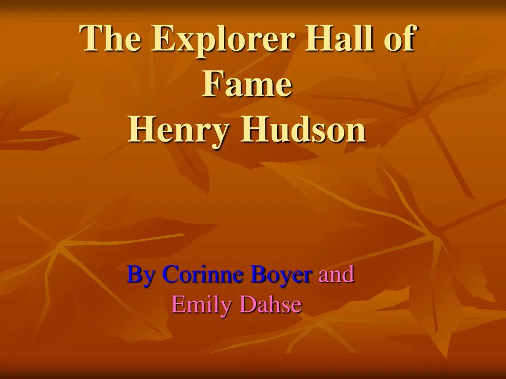 the explorer hall of fame henry hudson