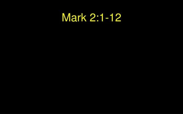 Mark 2:1-12