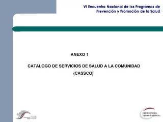 CATALOGO DE SERVICIOS DE SALUD A LA COMUNIDAD CASSCO - slide 1