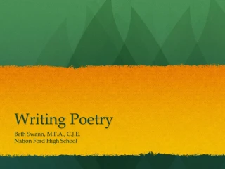 Writing Poetry - slide 1