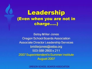 Leadership Even when you are not in charge .. - slide 1