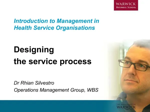 Introduction to Management in Health Service Organisations