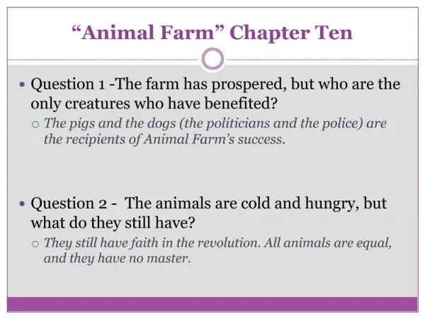 Animal Farm Chapter Ten