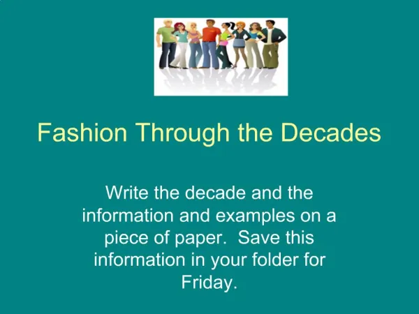 Fashion Through the Decades