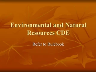Environmental and Natural Resources CDE - slide 1