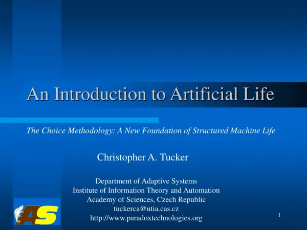 An Introduction to Artificial Life
