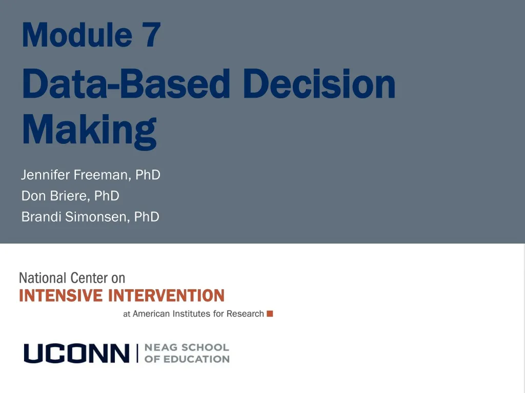 module 7 data based decision making