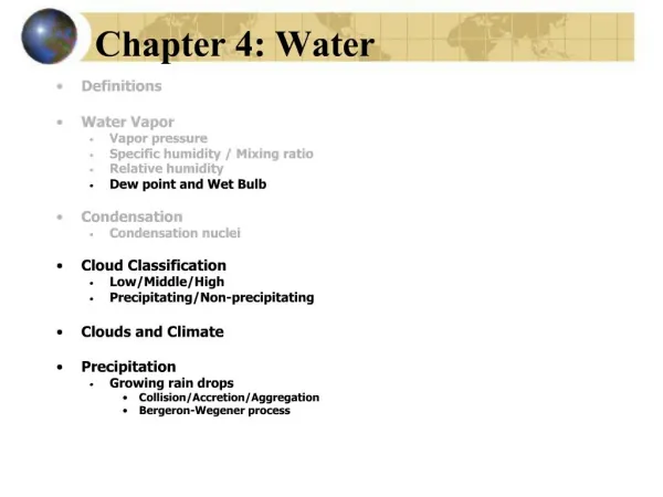 Chapter 4: Water
