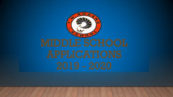 Middle School Applications 2019 - 2020