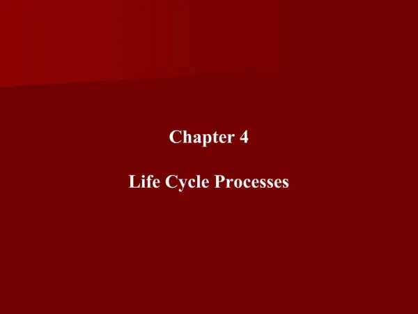 Chapter 4 Life Cycle Processes