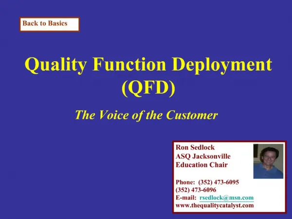 Quality Function Deployment QFD