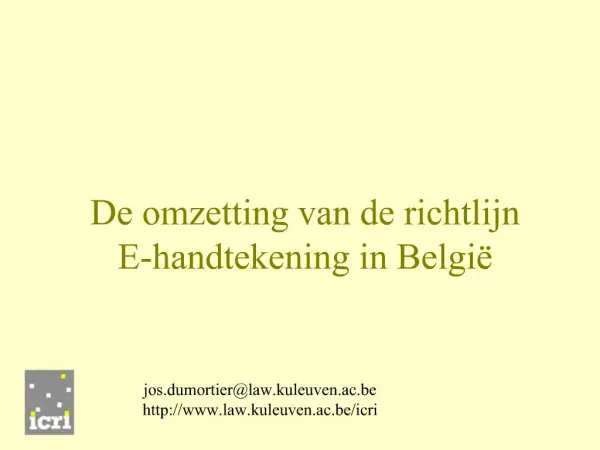 De omzetting van de richtlijn E-handtekening in Belgi