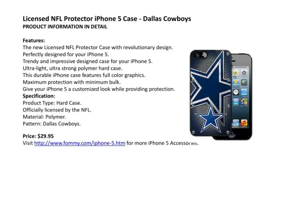 Licensed NFL Protector iPhone 5 Case - Dallas Cowboys