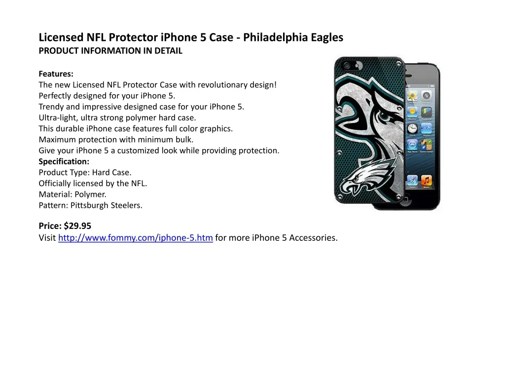 licensed nfl protector iphone 5 case philadelphia
