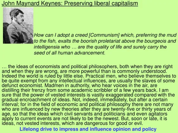 John Maynard Keynes: Preserving liberal capitalism