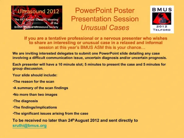 PowerPoint Poster Presentation Session Unusual Cases