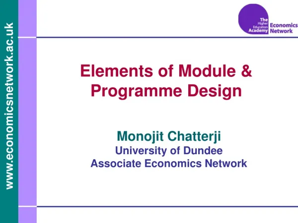 Elements of Module &amp; Programme Design