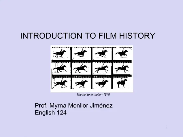 INTRODUCTION TO FILM HISTORY