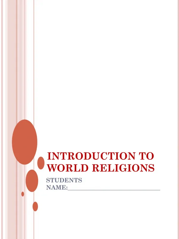 INTRODUCTION TO WORLD RELIGIONS