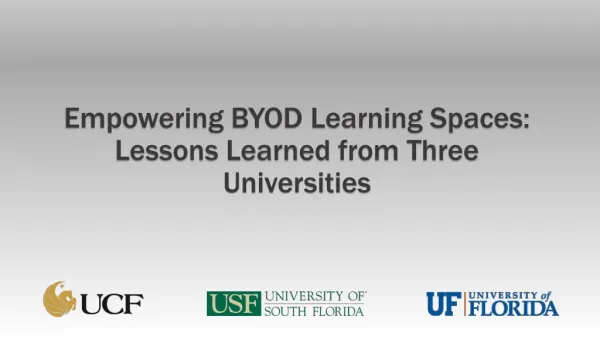 Empowering BYOD Learning Spaces: Lessons Learned from Three Universities