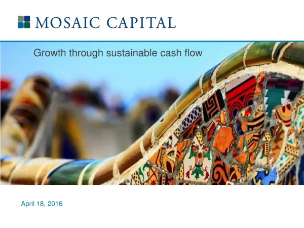 Growth through sustainable cash flow