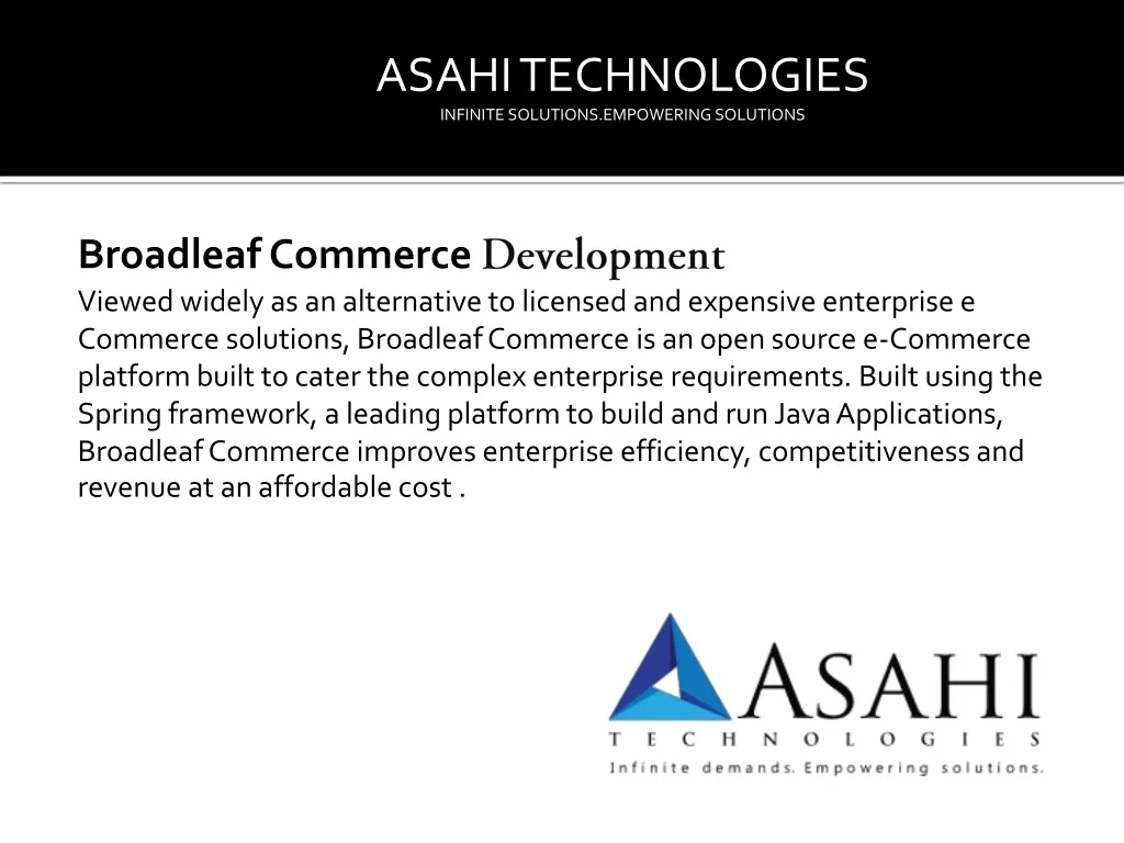 asahi technologies infinite solutions empowering