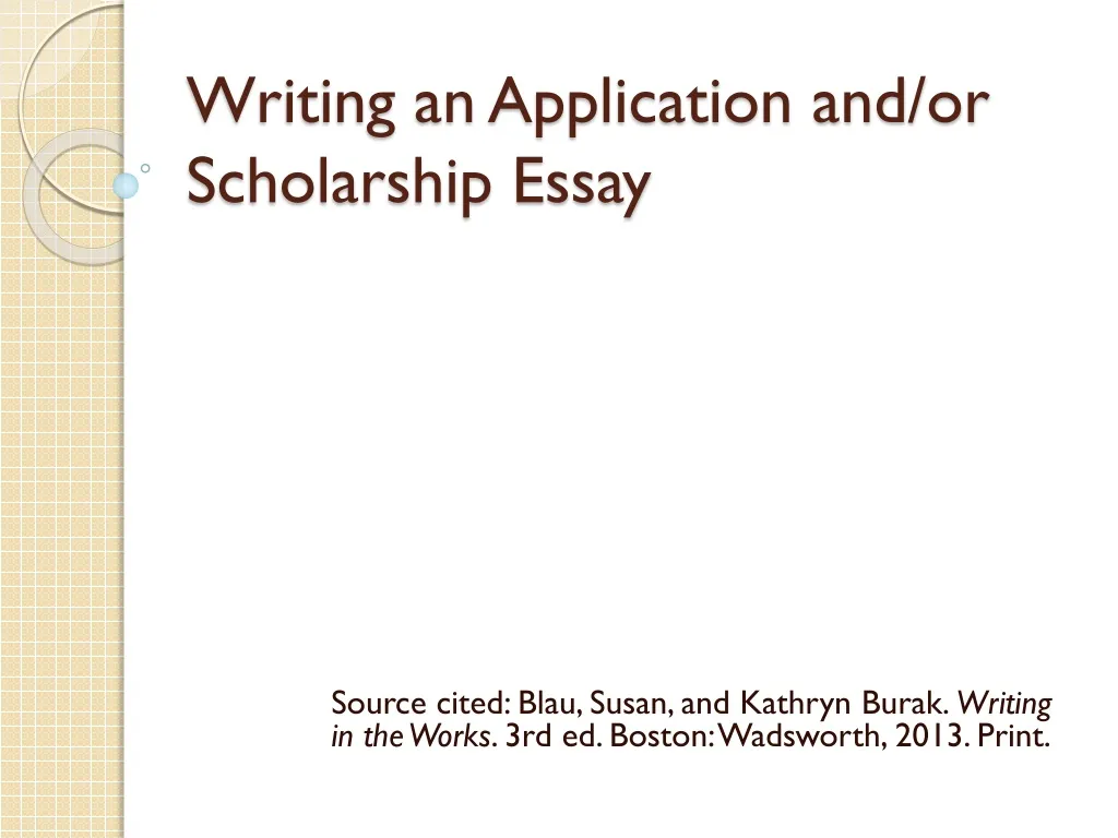 writing an application and or scholarship essay