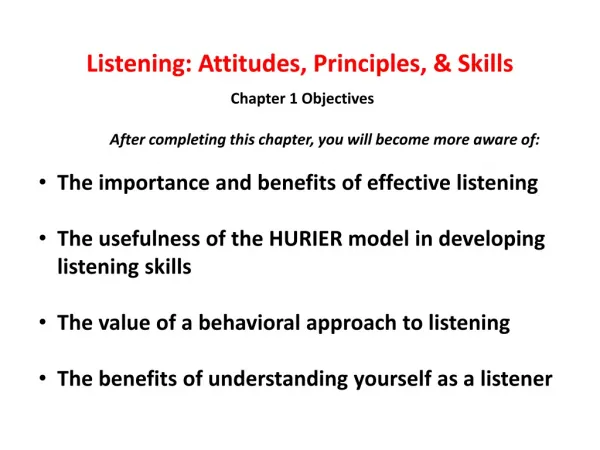 Listening: Attitudes, Principles, &amp; Skills