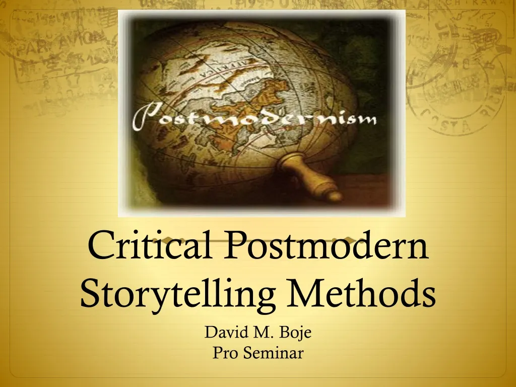 critical postmodern storytelling methods