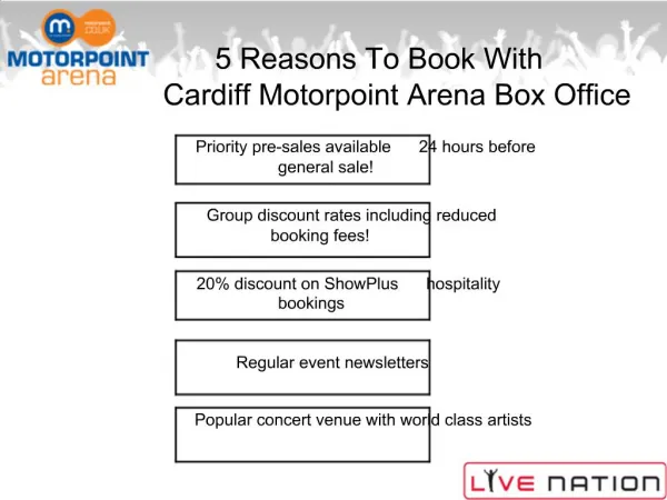 5 Reasons To Book With Cardiff Motorpoint Arena Box Office