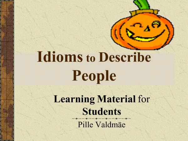 Idioms to Describe People