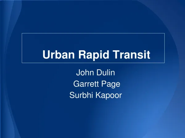 Urban Rapid Transit