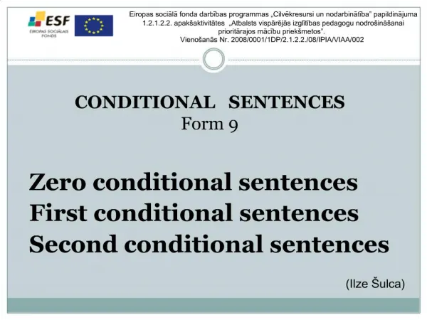 CONDITIONAL SENTENCES Form 9