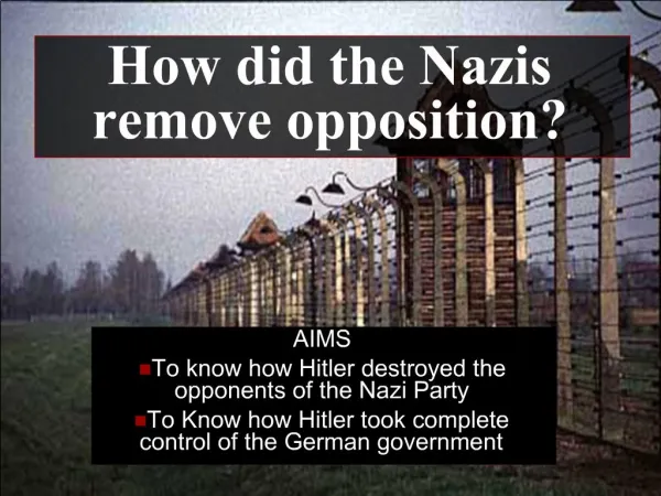 How did the Nazis remove opposition