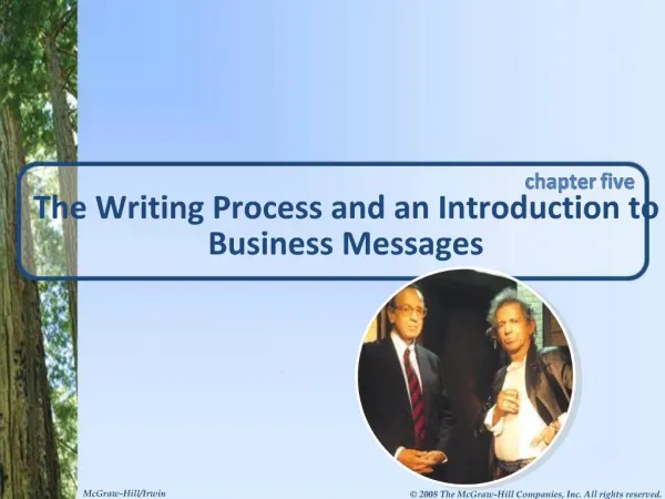 The Writing Process and an Introduction to Business Messages