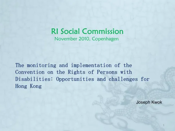 RI Social Commission November 2010, Copenhagen