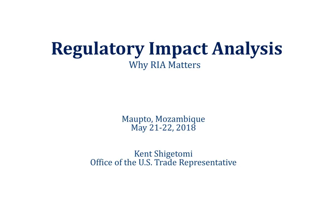 regulatory impact analysis why ria matters