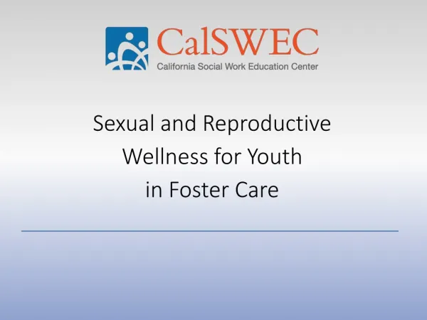 Sexual and Reproductive Wellness for Youth in Foster Care