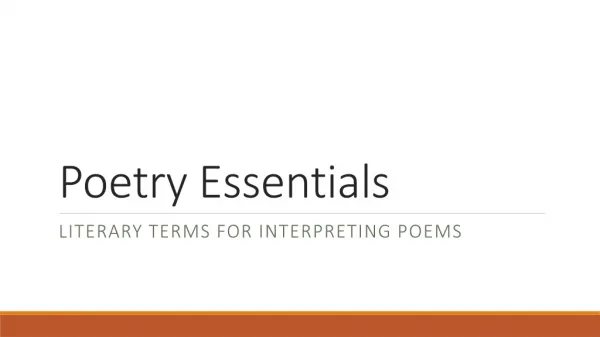 Poetry Essentials