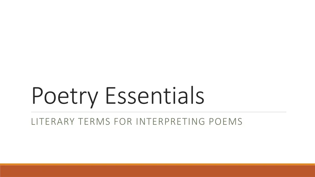 poetry essentials