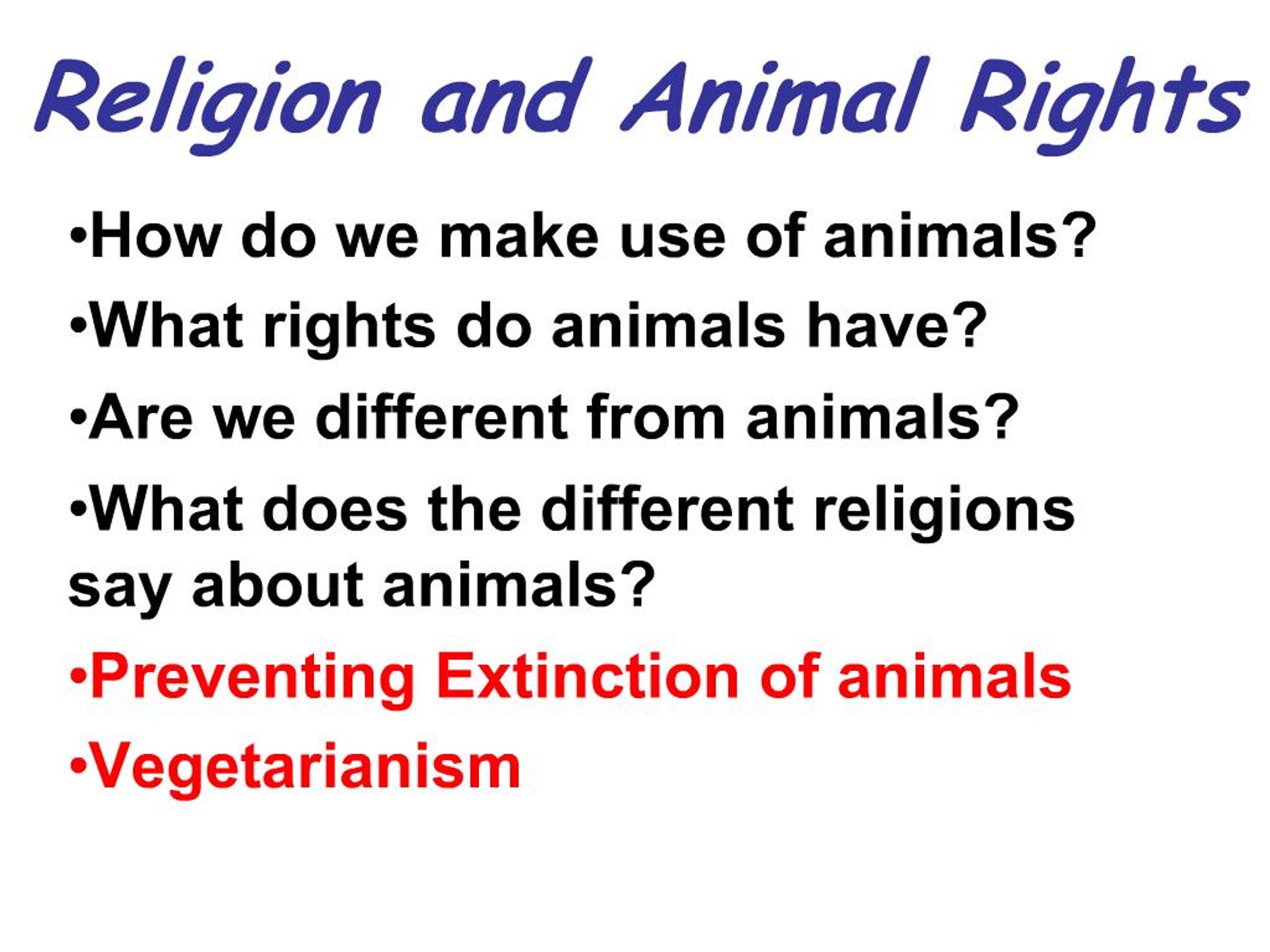 PPT - Religion and Animal Rights PowerPoint Presentation, free download ...