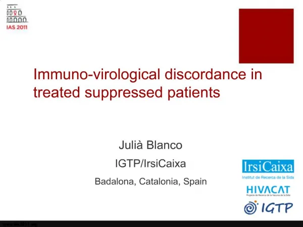 Immuno-virological discordance in treated suppressed patients