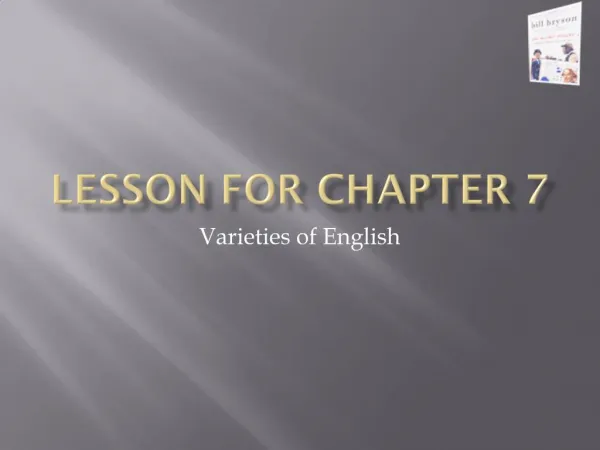 LESSON FOR CHAPTER 7