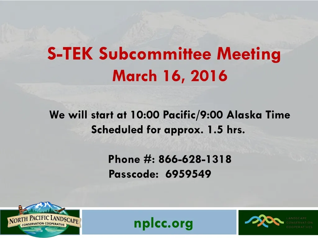s tek subcommittee meeting march 16 2016 we will