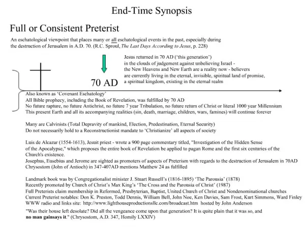 End-Time Synopsis
