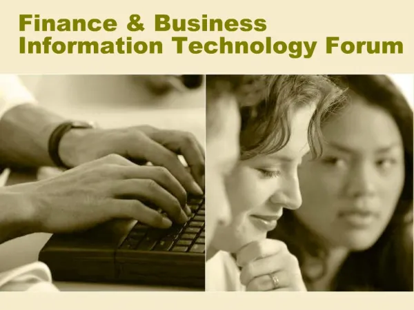 Finance Business Information Technology Forum